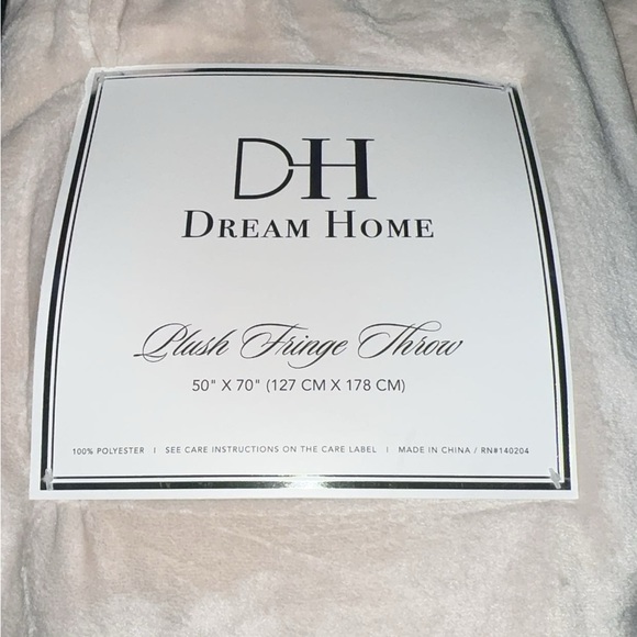 dream home plush fringe throw blanket baby pink - Picture 2 of 3